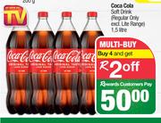 Coca Cola Soft Drink (Regular Only Excl.Lite Range)-For 4 x 1.5L