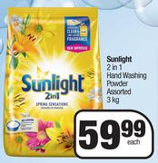 Sunlight 2 In 1 Hand Washing Powder Assorted-3Kg Each