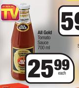 All Gold Tomato Sauce-700ml Each