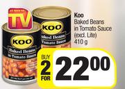 Koo Baked Beans In Tomato Sauce (Excl.Lite)-For 2 x 410g