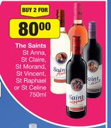 The Saints St Anna, St Claire, St Morand, St Vincent, St Raphael Or St Celine-For 2 x 750ml