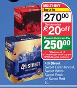 4th Street Sweet Late Harvest, Sweet White, Sweet Rose Or Sweet Red-For 2 x 5L