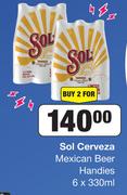 Sol Cerveza Mexican Beer Handies-For 2 x 6 x 330ml