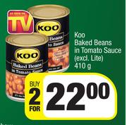 Koo Baked Beans In Tomato Sauce (excl. Lite)-For 2 x 410g