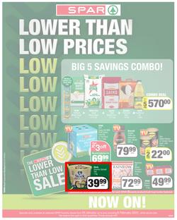 SPAR COUNTRY EASTERN CAPE : Lower Than Low Prices (25 January - 6 February 2022) | Valid In Amahlathi, Bedford, Buffalo Flats, Cala, Centane, Hankey, Komga, Nemato, Patensie, Peddie, Zastron, page 1