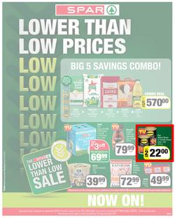 SPAR COUNTRY EASTERN CAPE : Lower Than Low Prices (25 January - 6 February 2022) | Valid In Amahlathi, Bedford, Buffalo Flats, Cala, Centane, Hankey, Komga, Nemato, Patensie, Peddie, Zastron, page 1