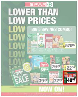SPAR COUNTRY EASTERN CAPE : Lower Than Low Prices (25 January - 6 February 2022) | Valid In Amahlathi, Bedford, Buffalo Flats, Cala, Centane, Hankey, Komga, Nemato, Patensie, Peddie, Zastron, page 1