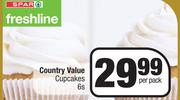 Freshline Country Value Cupcakes-6 Per Pack