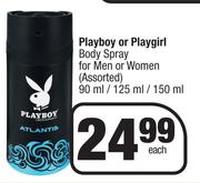 Playboy Or Playgirl Body Spray For Men Or Women (Assorted)-90ml/ 125ml/ 150ml Each
