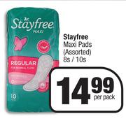 Stayfree Maxi Pads (Assorted)-8's/ 10's Per Pack