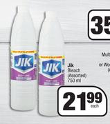 Jik Bleach (Assorted)-750ml Each