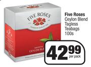 Five Roses Ceylon Blend Tagless Teabags-100 Per Pack