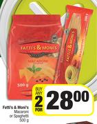 Fatti's & Moni's Macaroni Or Spaghetti-For Any 2 x 500g