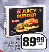 PB Juicy Burgers (Assorted)-2kg Each