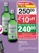 Belgravia London Dry Gin (Including All Flavours)-For 2 x 750ml