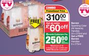 Bernini Sparkling Cider (All Variants) Hnadies-24 x 275ml Per Combo