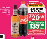 Olof Bergh Solera Brandy 750ml & Coca Cola 1.5L-Per Combo