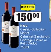 KWV Classic Collection Merlot, Cabernet Sauvignon, Pinotage, Shiraz Or Petit Verdot-For 2 x 750ml