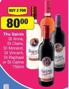 The Saints St Anna, St Claire, St Morand, St Vincent, St Raphael Or St Celine-For 2 x 750ml