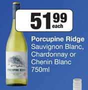 Porcupine Ridge Sauvignon Blanc, Chardonnay Or Chenin Blanc-750ml Each