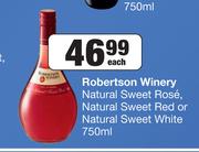 Robertson Winery Natural Sweet Rose, Natural Sweet Red Or Natural Sweet White-750ml Each