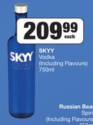 SKYY Vodka (Including Flavours)-750ml Each