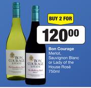 Bon Courage Merlot Sauvignon Blanc Or Lady Of The House Rose-For 2 x 750ml
