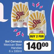 Sol Cerveza Mexican Beer Handies-For 2 x 6 x 330ml