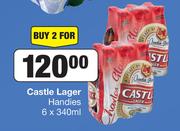 Castle Lager Handies-For 2 x 6 x 340ml