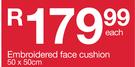 Embroidered Face Cushion-50 x 50cm Each