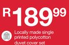 Locally Made Single Printed Polycotton Duvet Cover Set