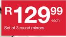 Set Of 3 Round Mirrors-Each