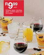Whiskey Glass, Stemless Glass, Tumbler Glass And Juice Glass-Each
