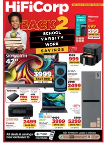 HiFi Corp : Back 2 School, Varsity, Work Savings (27 December - 19 January 2025)