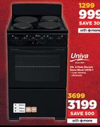 Univa 58L 4 Plate Electric Stove Black U405-1