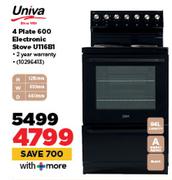 Univa 4 Plate 600 Electronic Stove U116B1