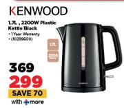 Kenwood 1.7L 2200W Plastic Kettle Black