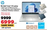 HP 15s Intel Core i3 Laptop-Each