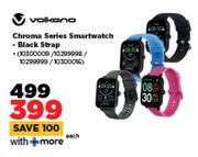 Volkano Chroma Series Smart Watch Black Strap-Each