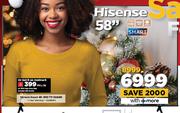 Hisense 58" Smart 4K UHD TV 58A6N-On 3GB Data Price Planhi