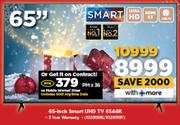 Hisense 65" Smart UHD TV 65A6K-On Mobile Internet Silver