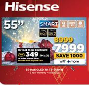 Hisense 55" QLED 4K TV-55Q6N-On Mobile Internet Silver