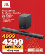 JBL Cinema SB550 3.1 Channel Soundbar & Wireless Subwoofer