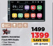 Star Sound SSMP5-7660BTAC 7" MP5 Radio
