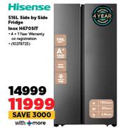 Hisense 516L Side By Side Fridge Inox H670SIT