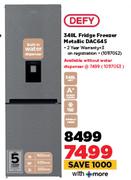 Defy 348Ltr Fridge Freezer Metallic DAC645