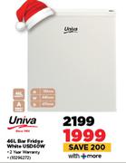 Univa 46Ltr Bar Fridge White USD 60W