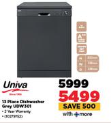 Univa 13 Place Dishwasher Grey UDW301