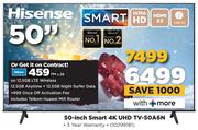 Hisense 50" Smart 4K UHD TV 50A6N