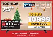 Toshiba 75" UHD Smart TV 75C350MN-On 5GB Data Price Plan